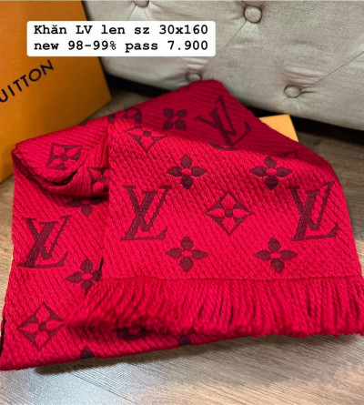 Khăn lv len đỏ tua rua 30x160