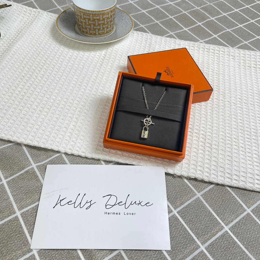 Vòng cổ Hermes ổ khoá kelly bạc