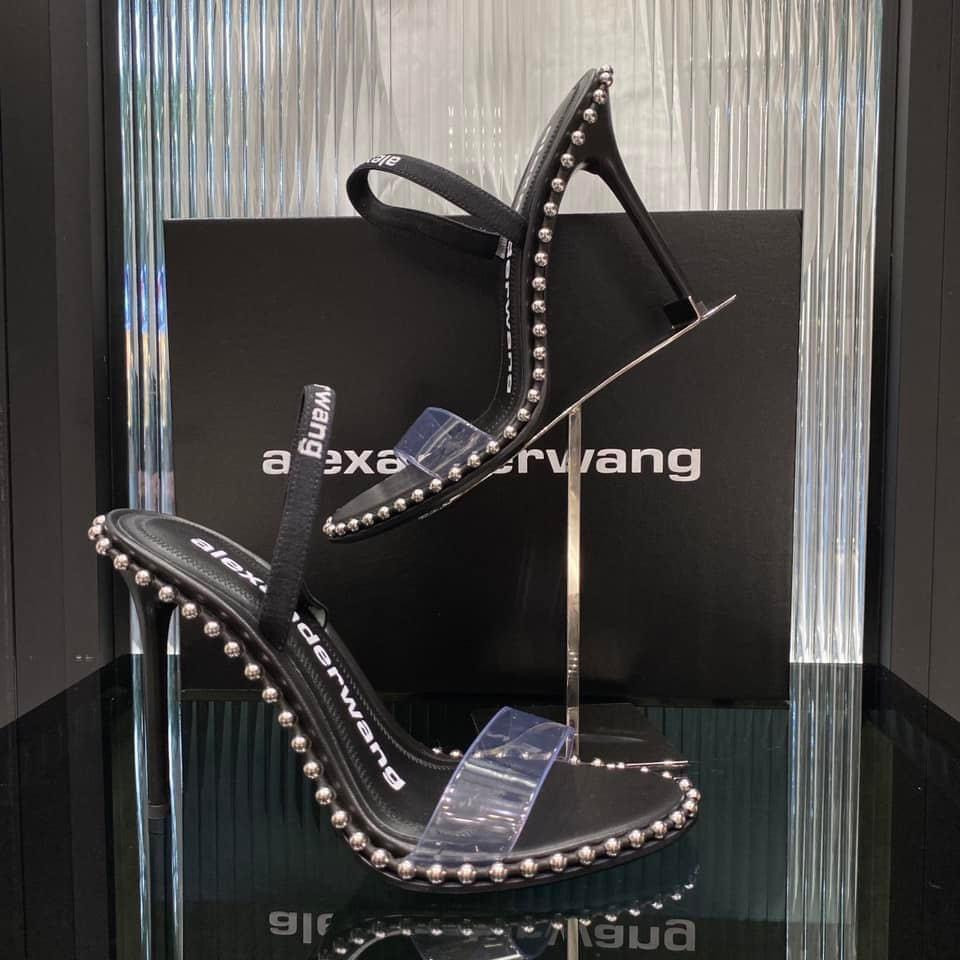 Guốc Alexander Wang  đen quai trong gót 11cm