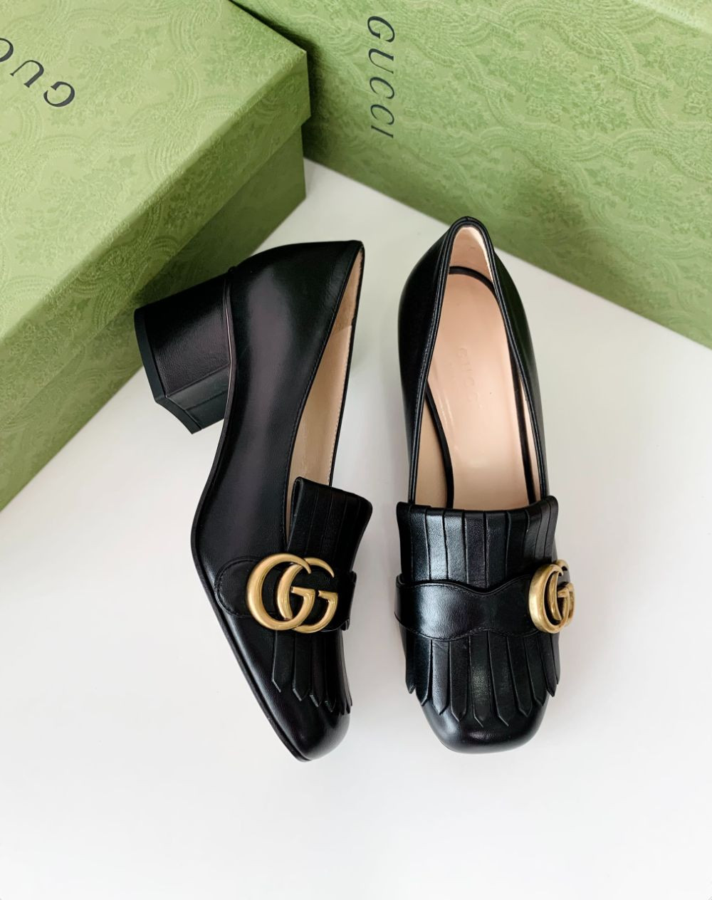 Giày Gucci tua rua gót 5cm