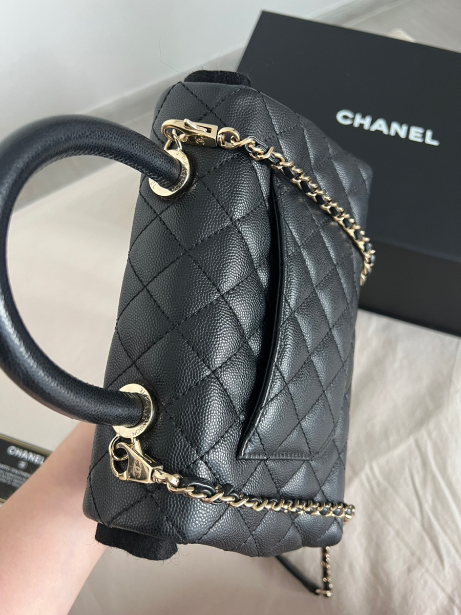 Chanel coco 9.5 black ghw caviar