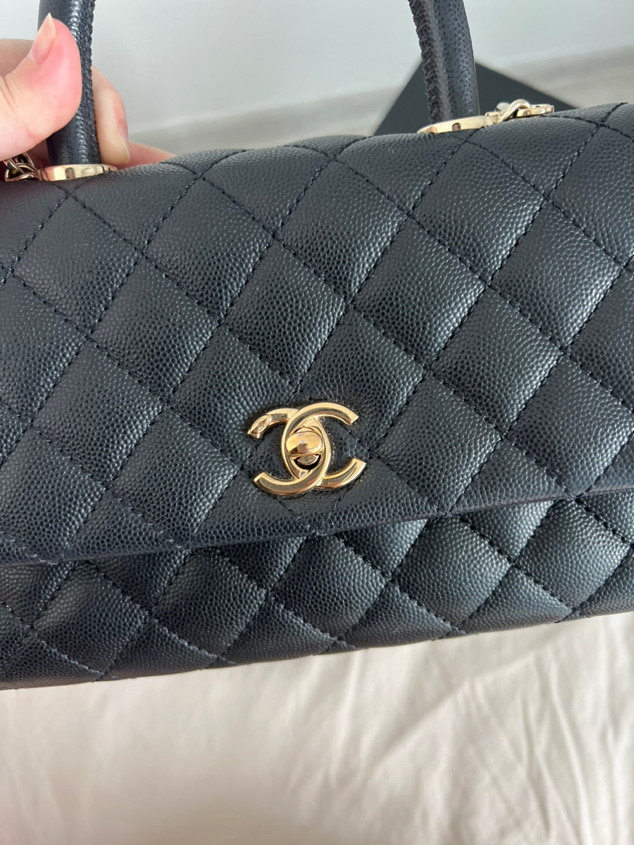 Chanel coco 9.5 black ghw caviar