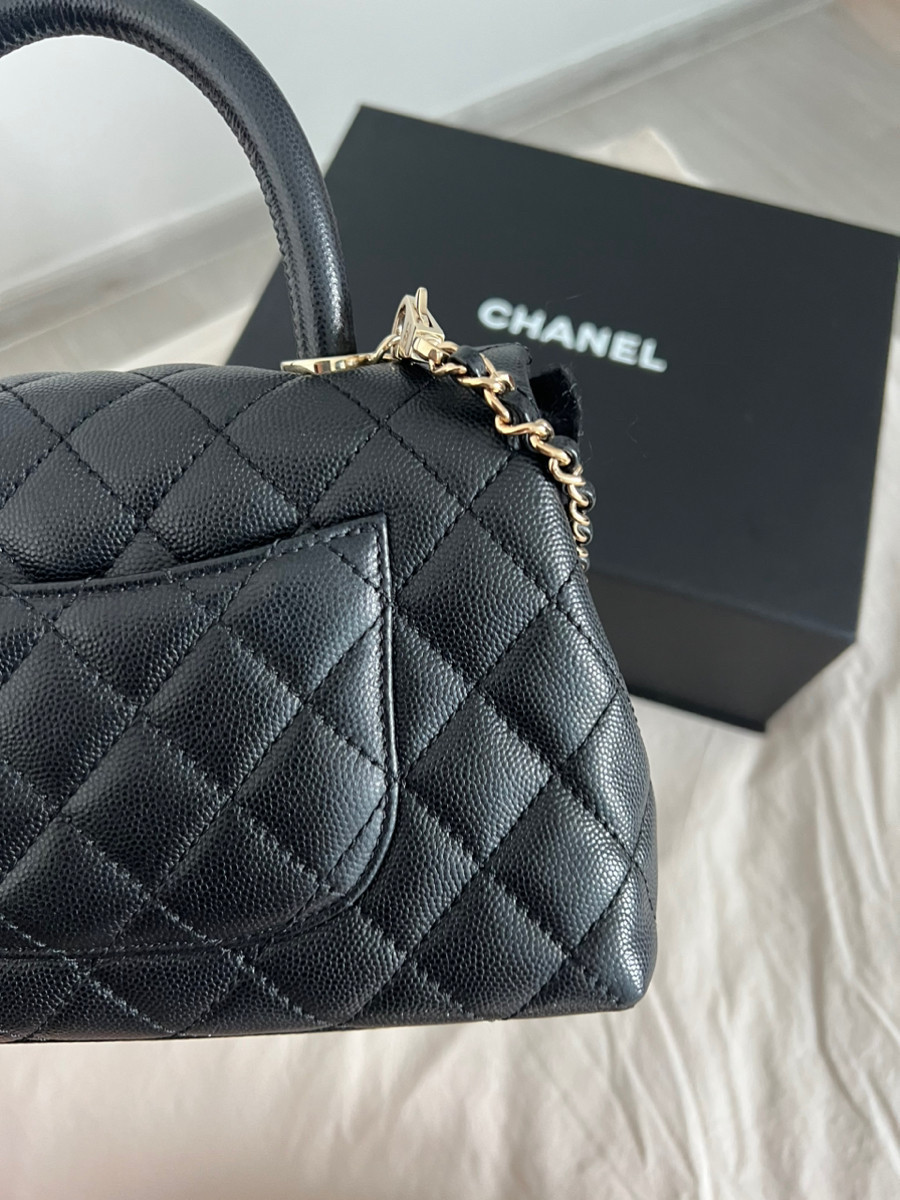 Chanel coco 9.5 black ghw caviar