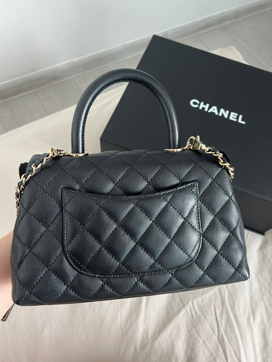 Chanel coco 9.5 black ghw caviar