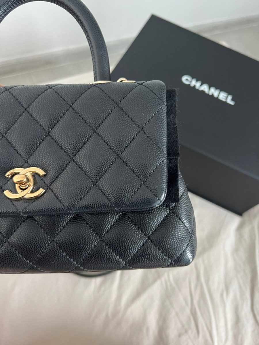 Chanel coco 9.5 black ghw caviar