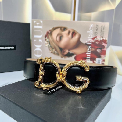 Belt Dolce & Gabbana đen logo DG bản 4cm