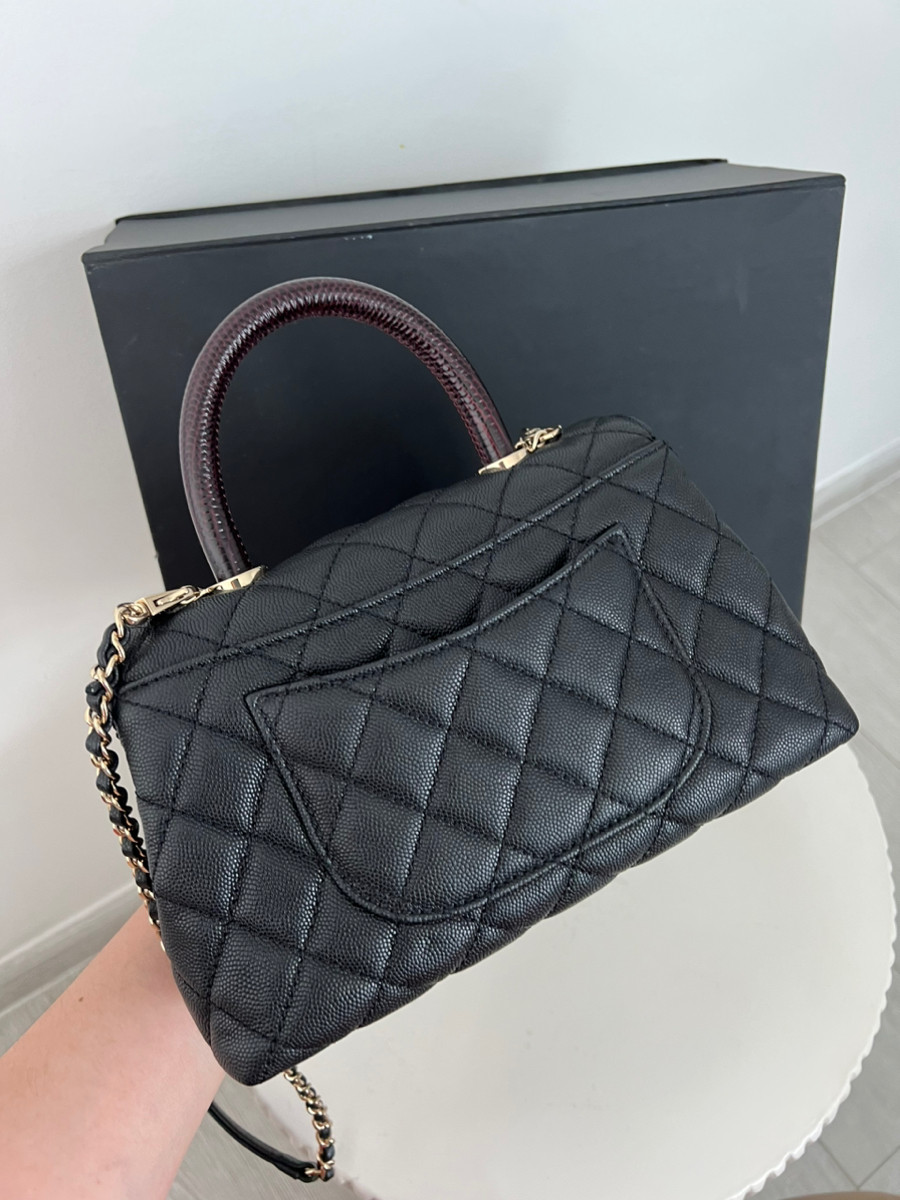 Chanel coco 9.5 lizard handle