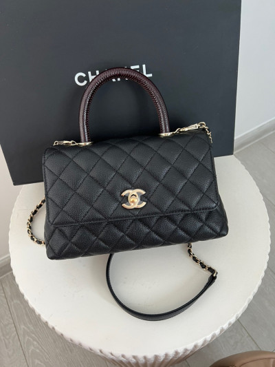 Chanel coco 9.5 lizard handle