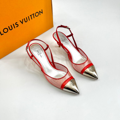 Guốc Louis Vuitton đỏ