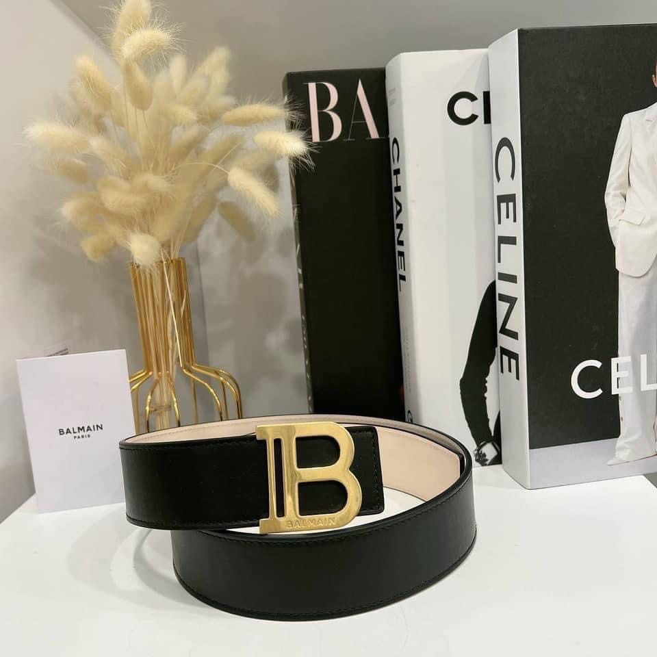 Belt balmain đen logo B bản 4cm