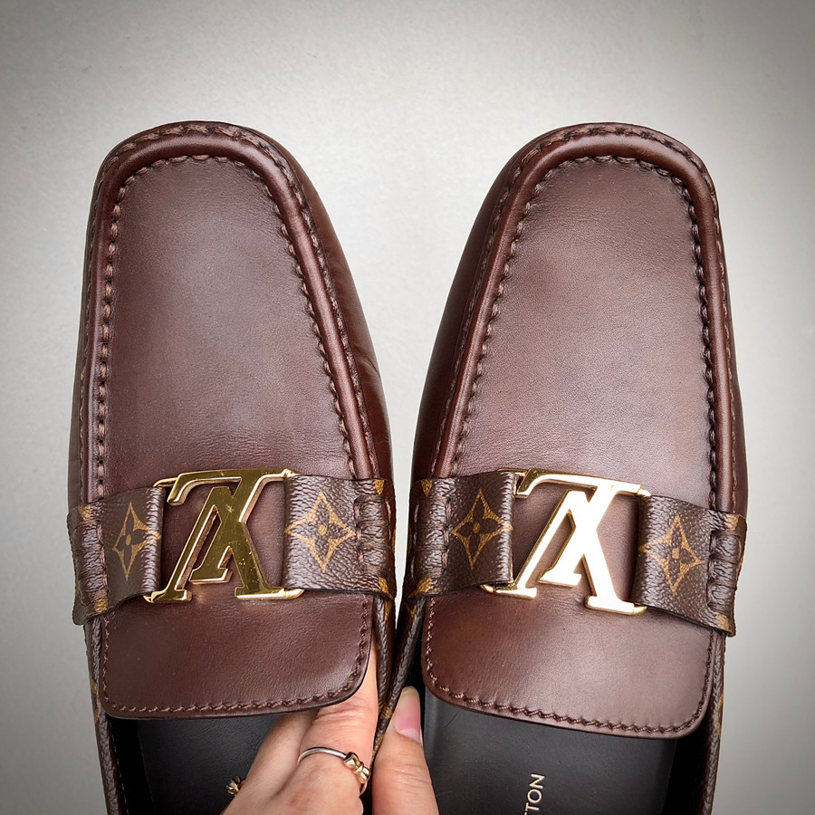 ❤️ Louis Vuitton Monte Carlo Mocasin - brown leather & monogram sz 8,5 ~ 42,5 or 43:
