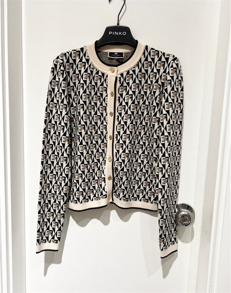 Áo Franchi cardigan len monogram