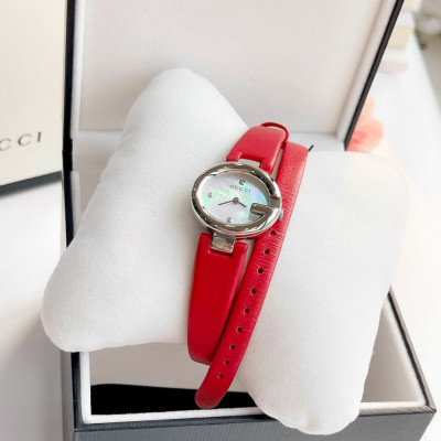 Đồng hồ Gucci Guccissima Mother of Pearl Dial Red Leather Ladies Case 28mm