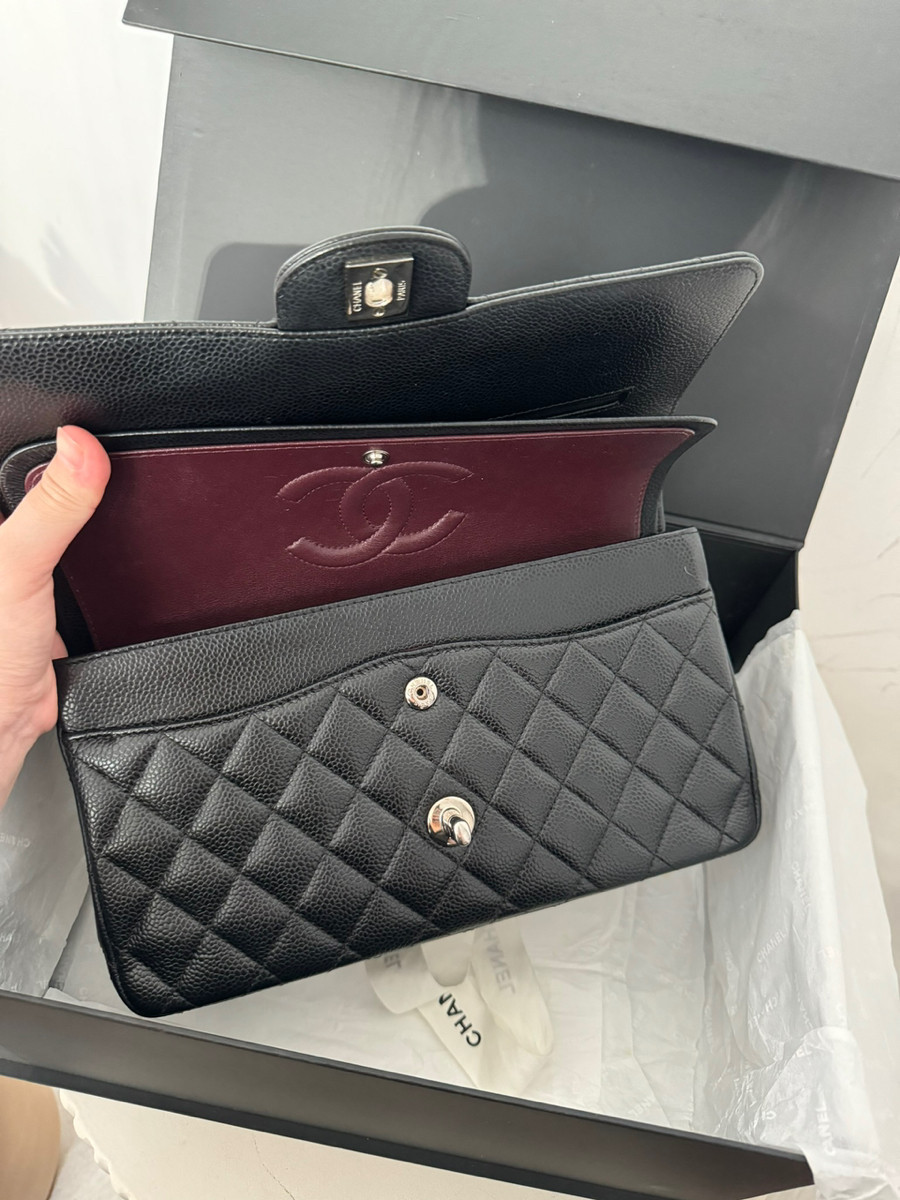 Chanel classic medium black shw