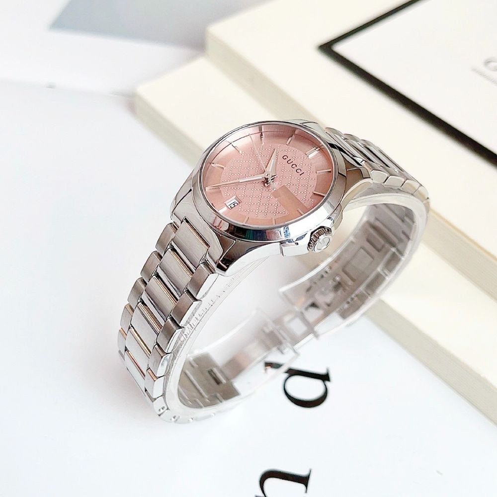 Đồng hồ Gucci G-Timeless Pink Dial Stainless Steel Ladies Watch case 27mm