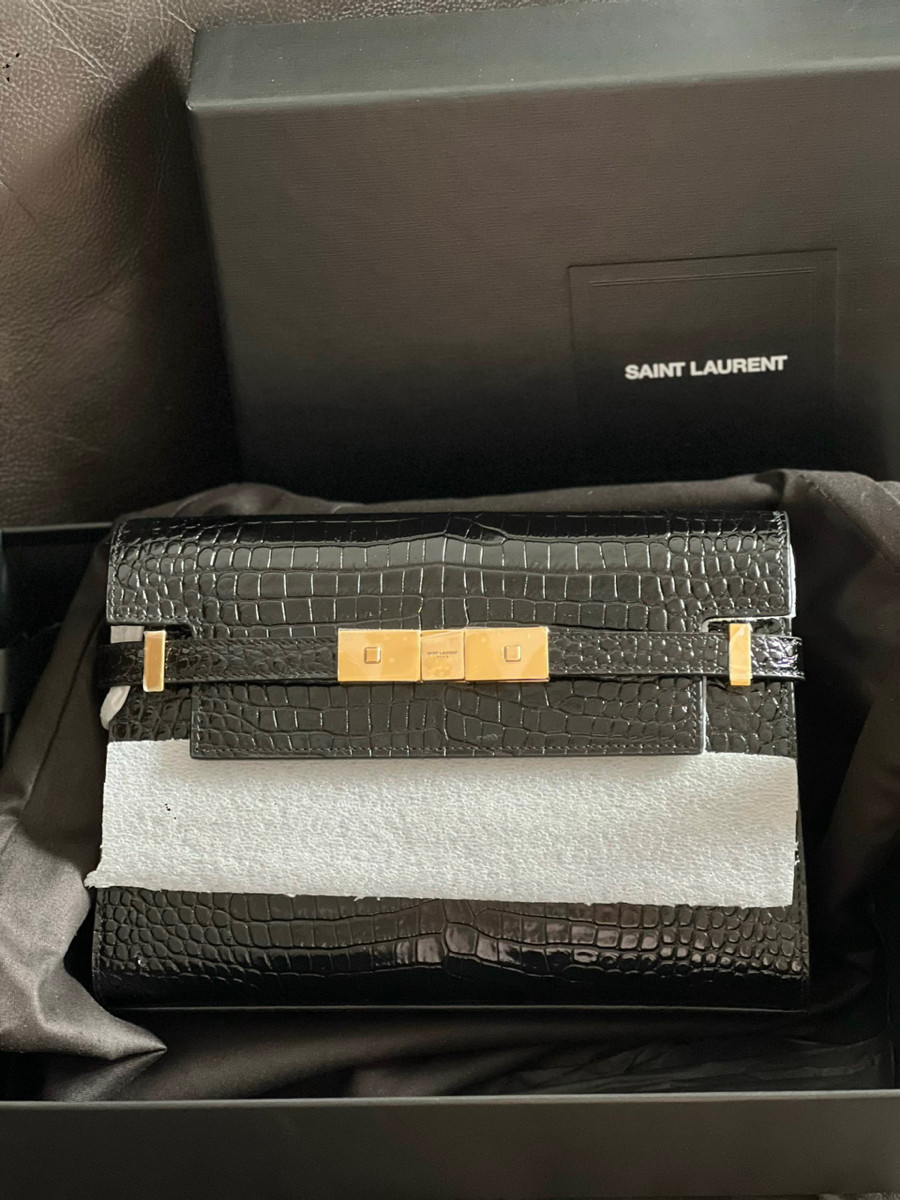 YSL Mahattan da dập croc