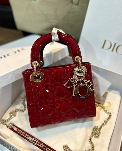 Túi Dior lady đỏ sz mini fullboxbill kèm entrupy