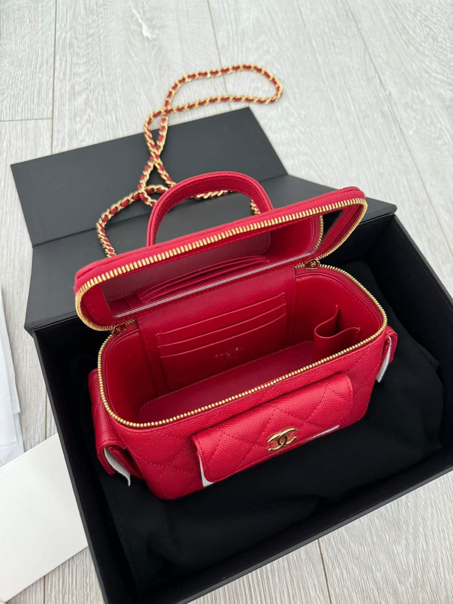 Chanel Vanity Caviar True Red New