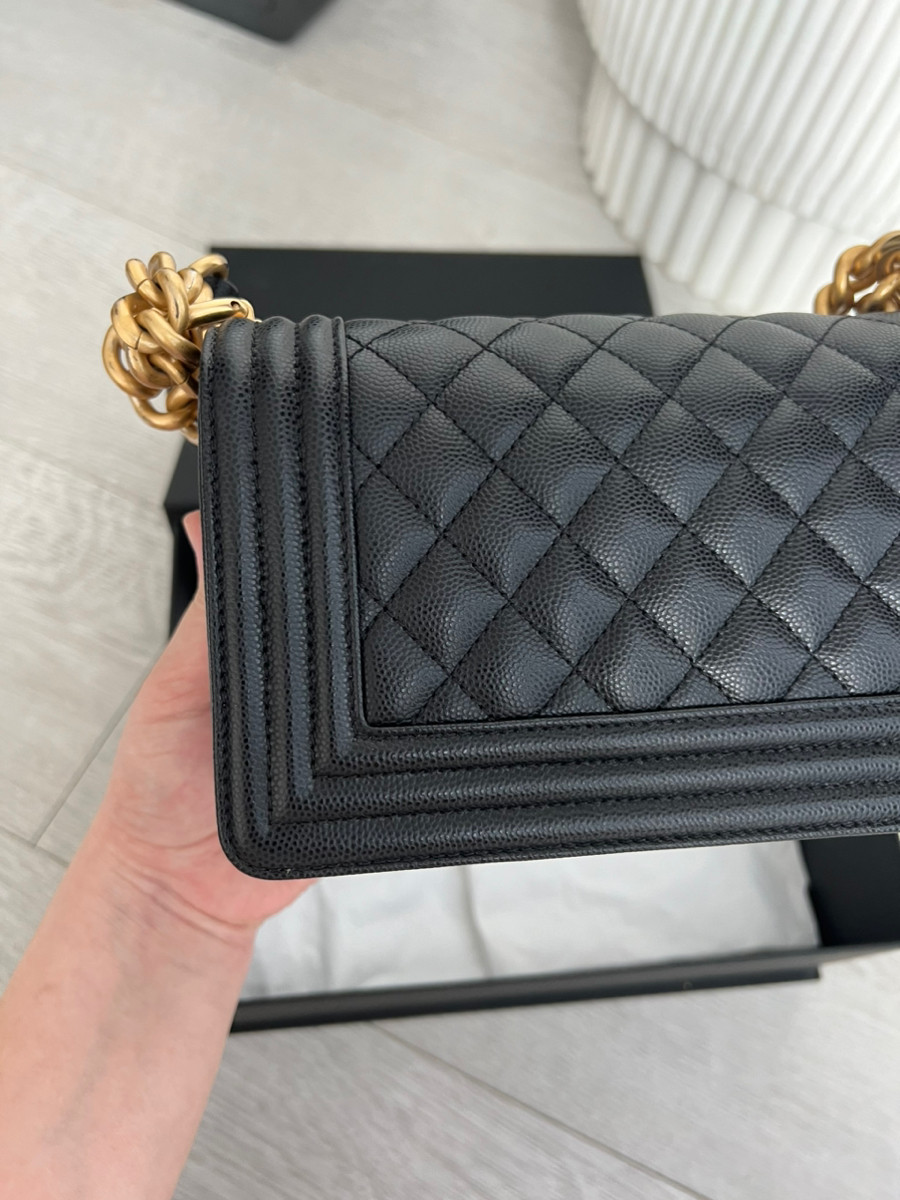 Chanel Boy S Black Ghw Caviar Codechip