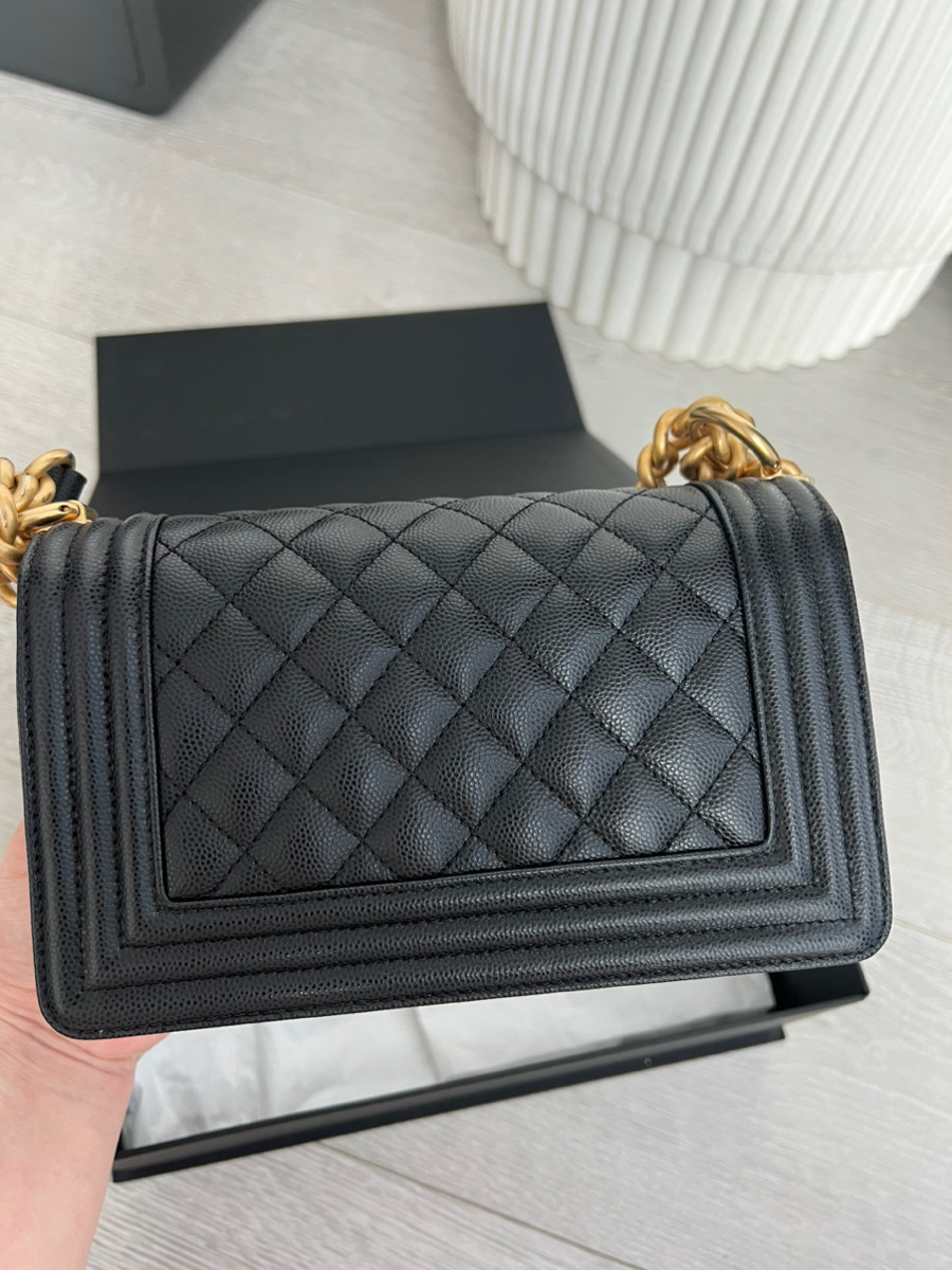 Chanel Boy S Black Ghw Caviar Codechip