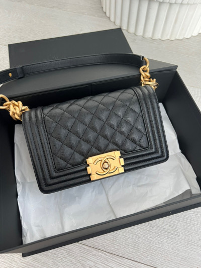 Chanel Boy S Black Ghw Caviar Codechip