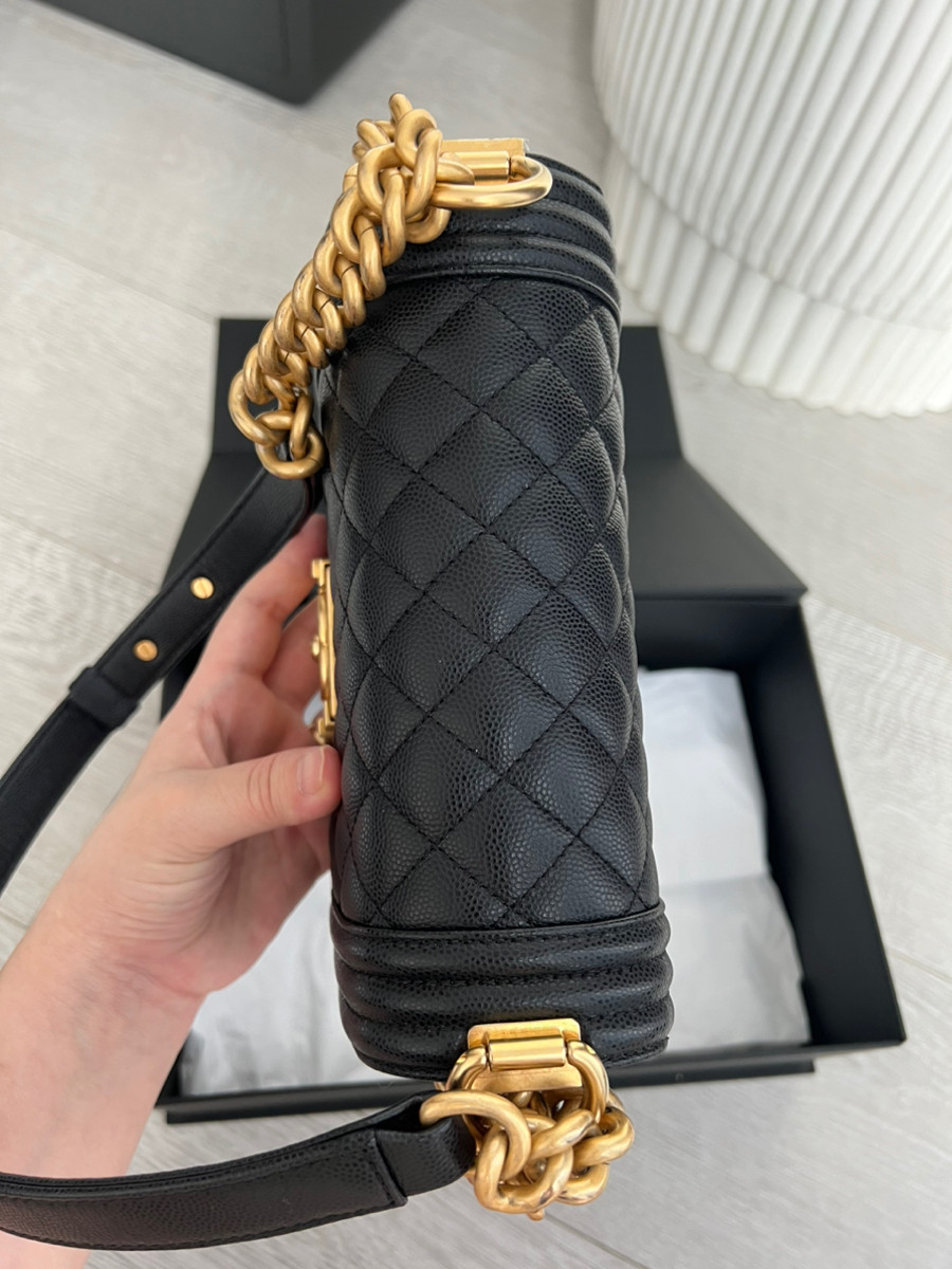 Chanel Boy S Black Ghw Caviar Codechip