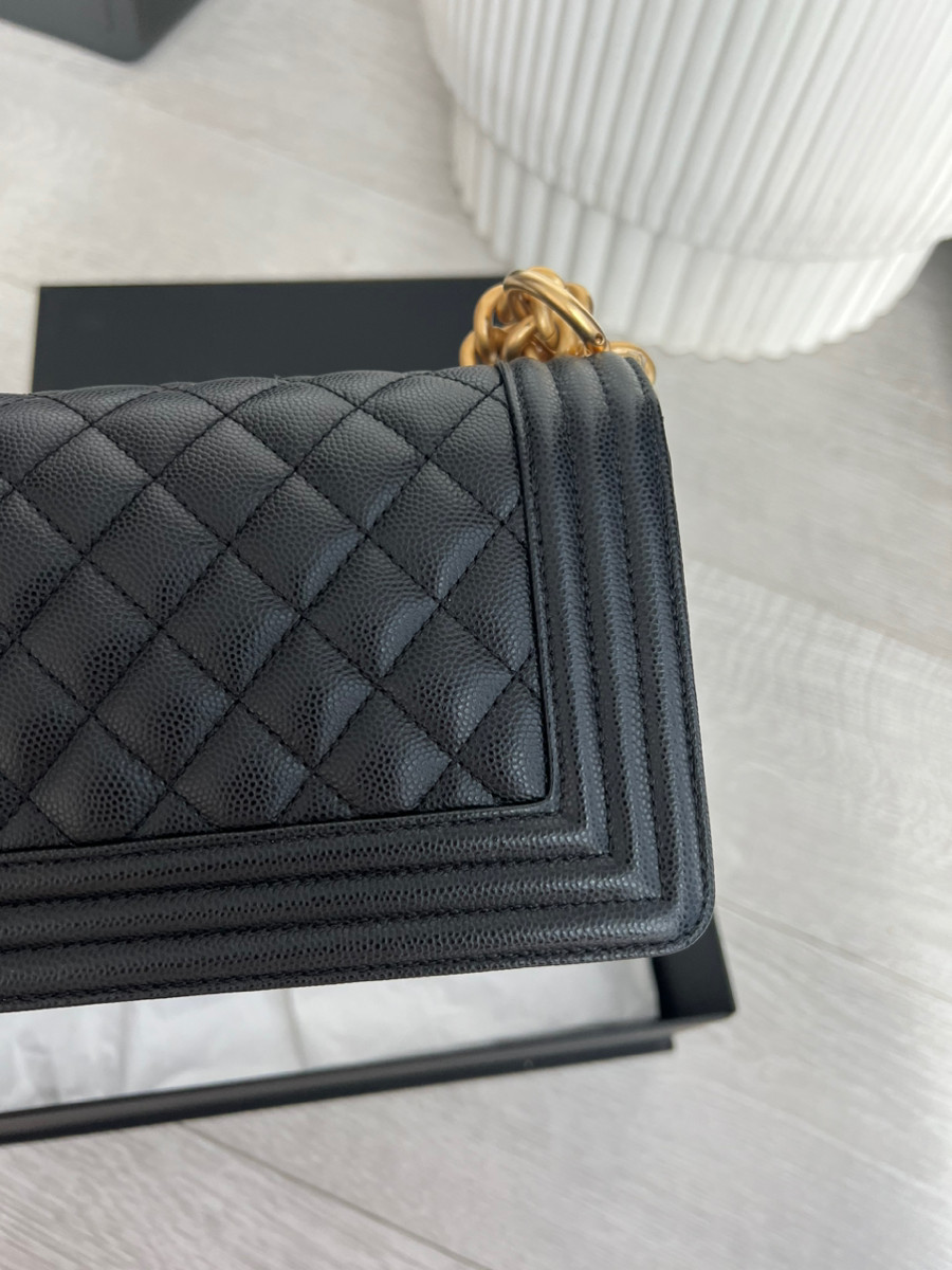 Chanel Boy S Black Ghw Caviar Codechip