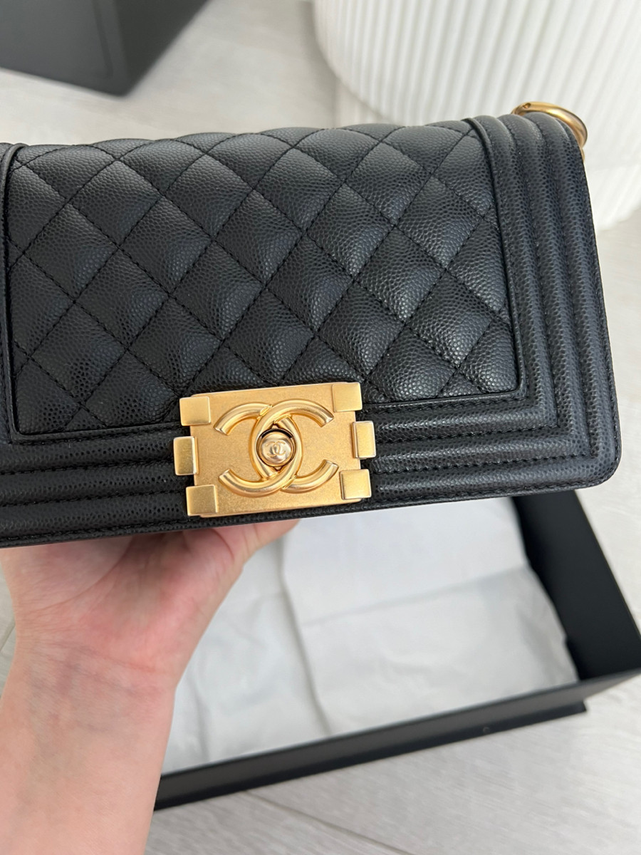 Chanel Boy S Black Ghw Caviar Codechip