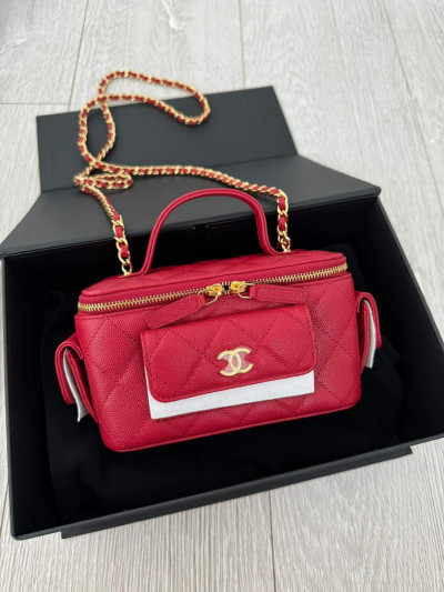 Chanel Vanity Caviar True Red New