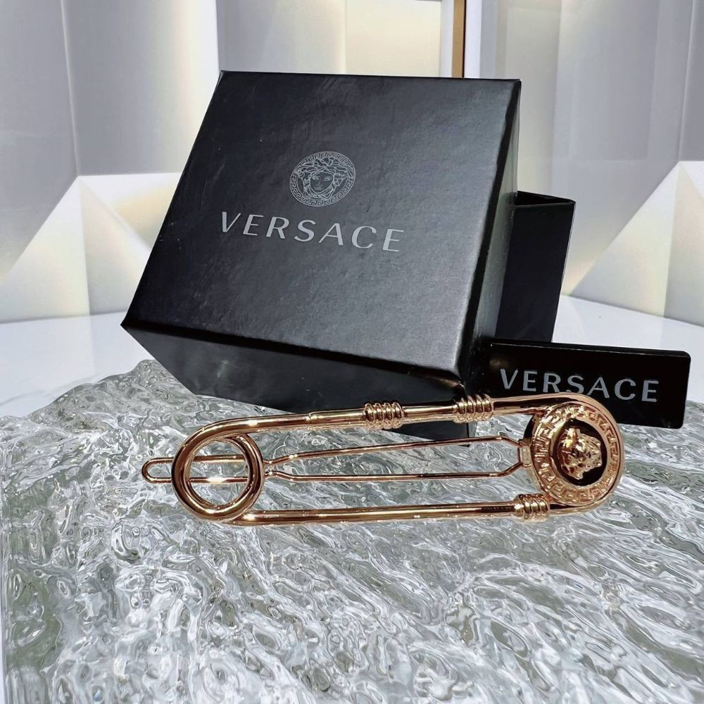 Kẹp tóc Versace kim băng gold