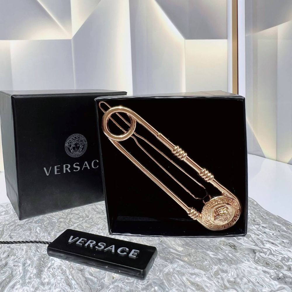 Kẹp tóc Versace kim băng gold