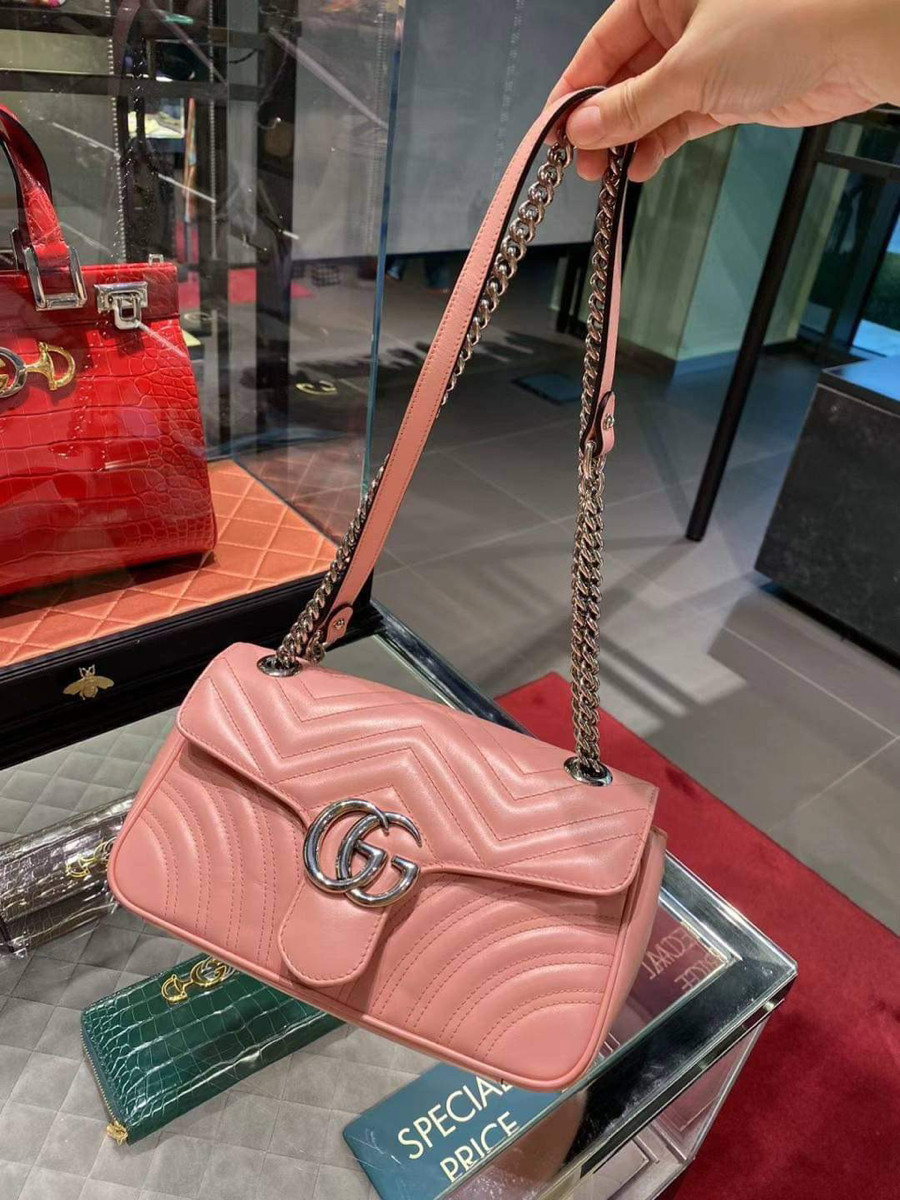 Túi Gucci Marmont hồng sz 26 siêu xinh 🥰