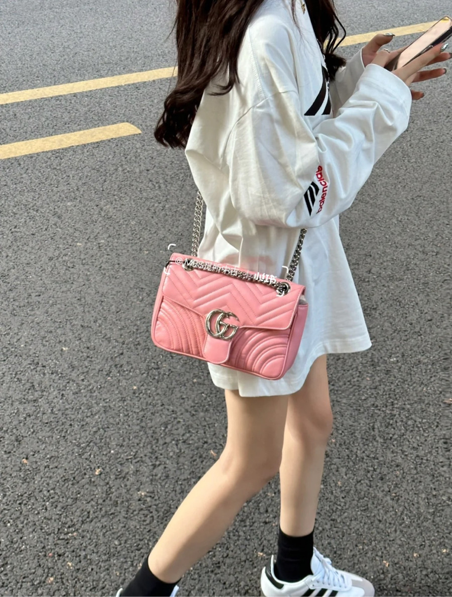 Túi Gucci Marmont hồng sz 26 siêu xinh 🥰