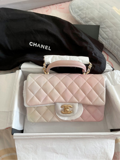 Chanel mini 8 loang hồng limited