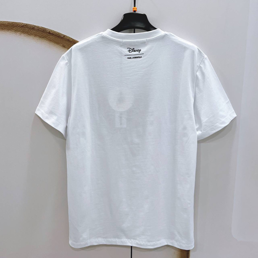 Áo Karl tee Disney trắng logo túi