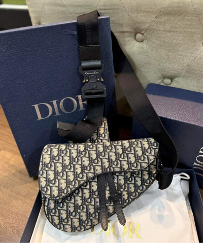 Túi Dior saddle oblique jacquard fullbox