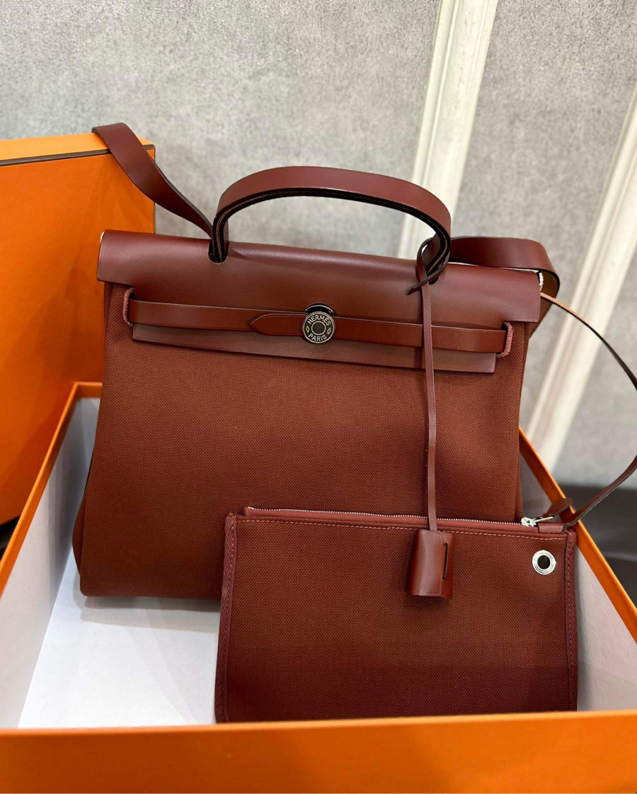 Túi Hermes Toile sz 30 full box ổ chìa