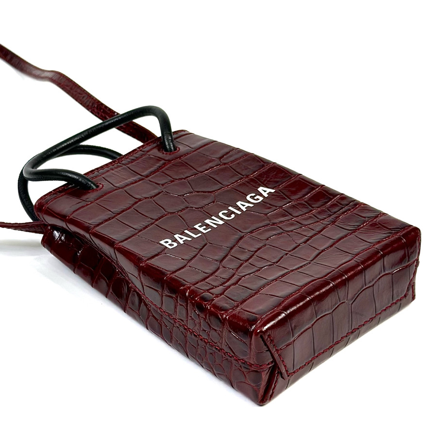 Phonebag Balenciaga đỏ mận