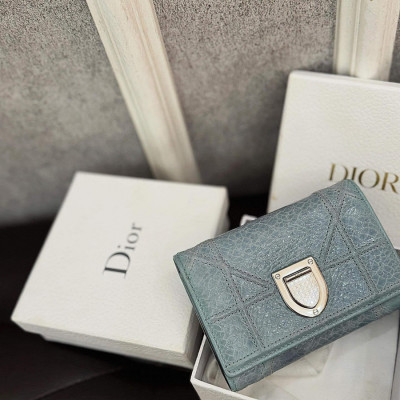 Ví dior gập 3 khoá trắng