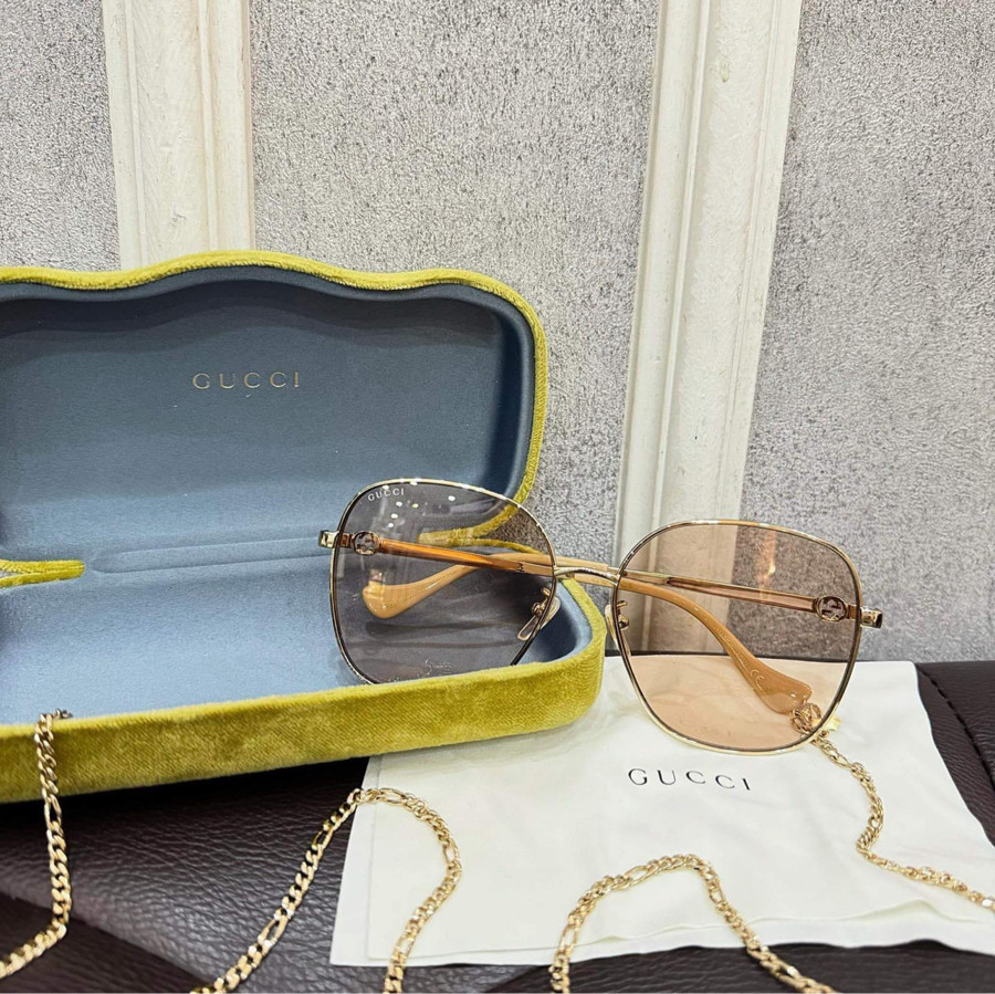 Kính gucci mắt vuông kèm xích sz 61 fullbox