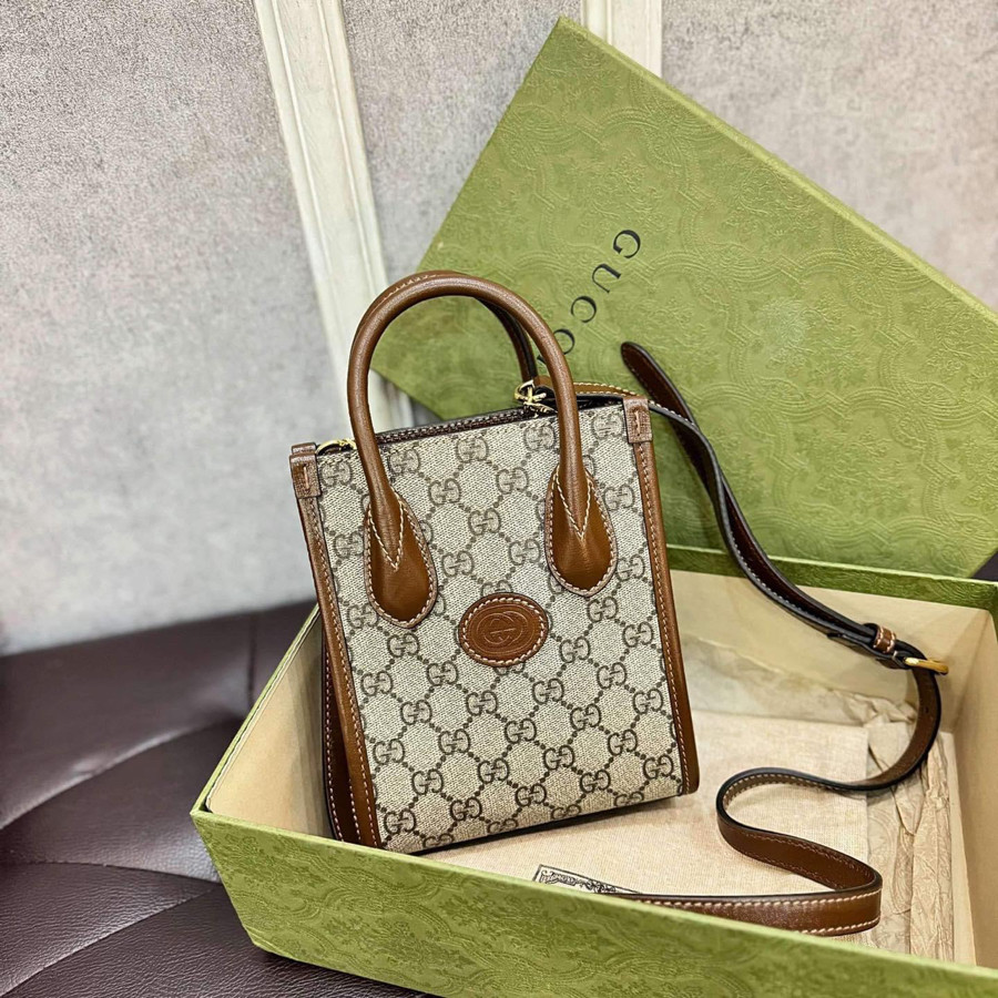 Túi Gucci nâu mini kèm box