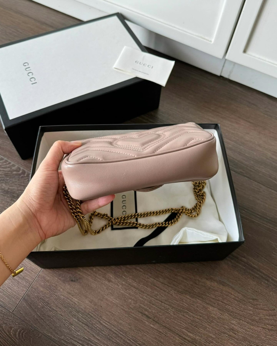 Gucci marmont super mini nude