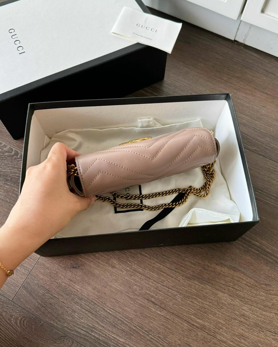 Gucci marmont super mini nude