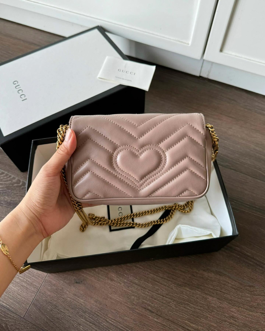 Gucci marmont super mini nude