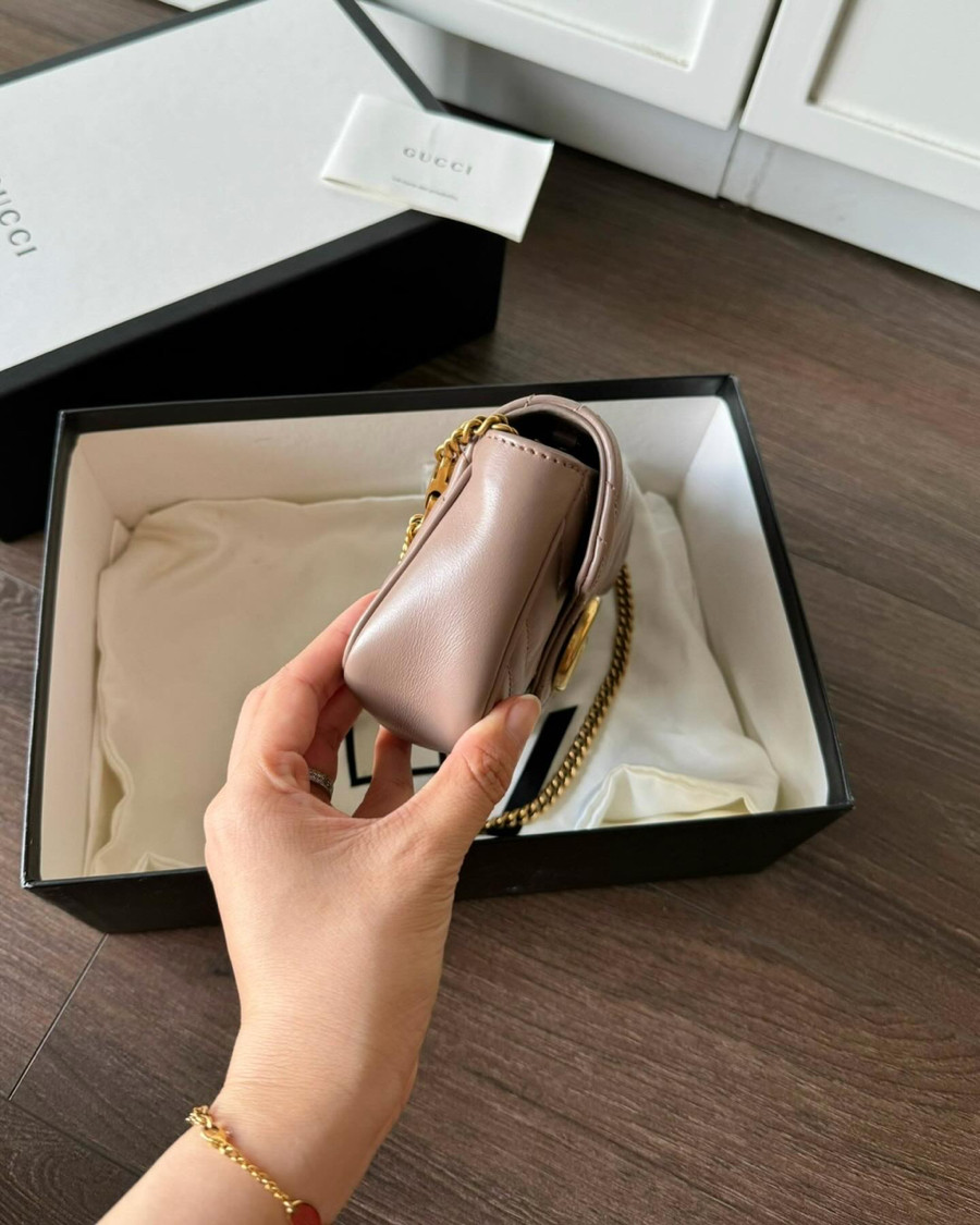 Gucci marmont super mini nude