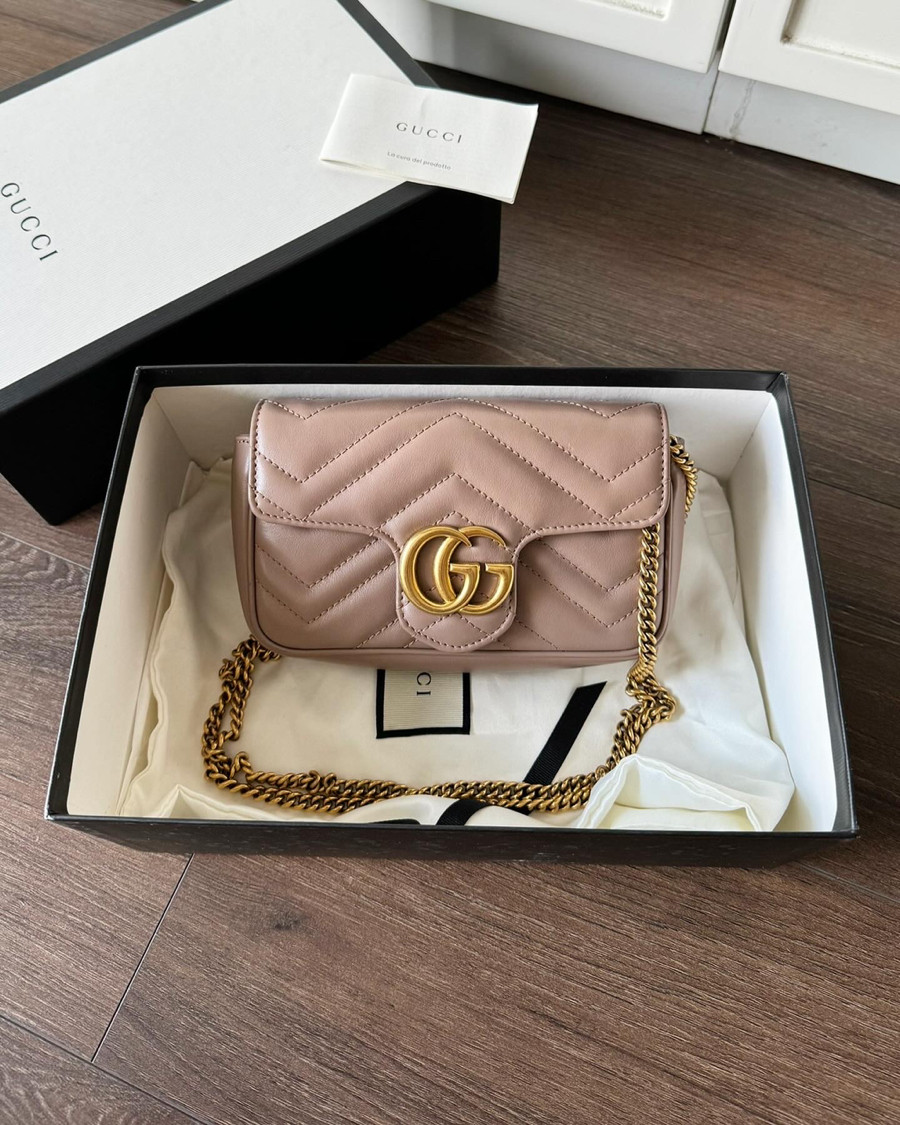 Gucci marmont super mini nude