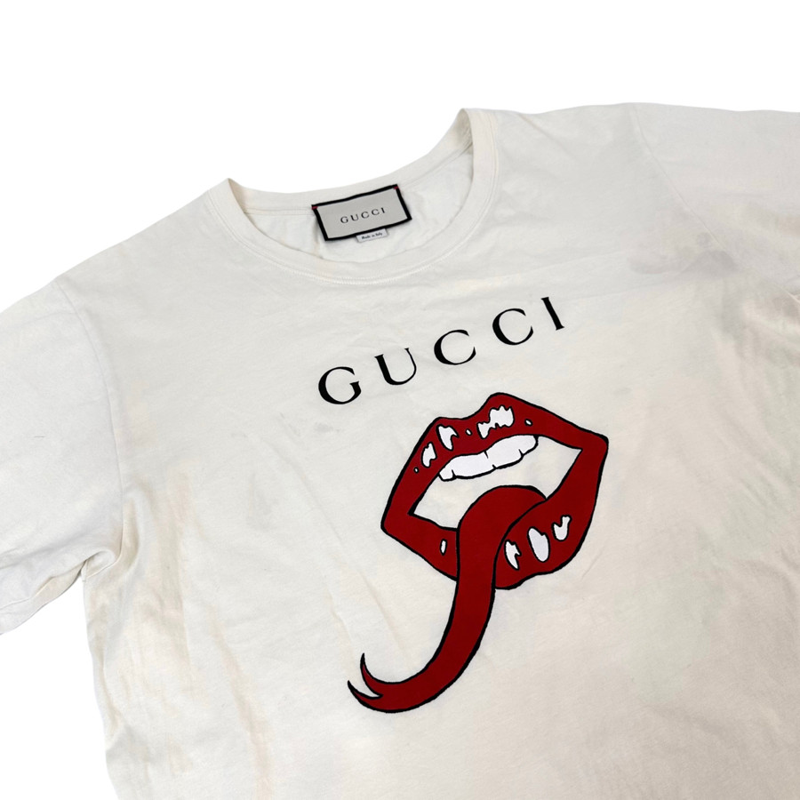 Tee Gucci rắn môi size S