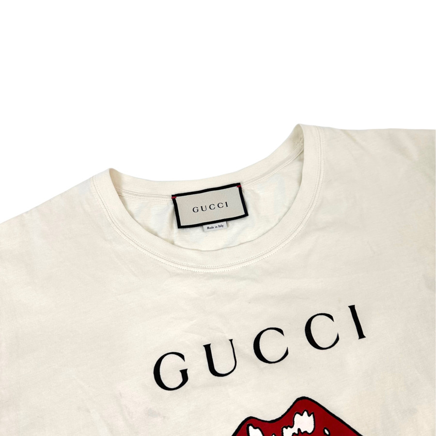 Tee Gucci rắn môi size S