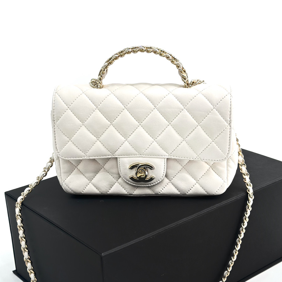 Túi Chanel mini handle quai đá