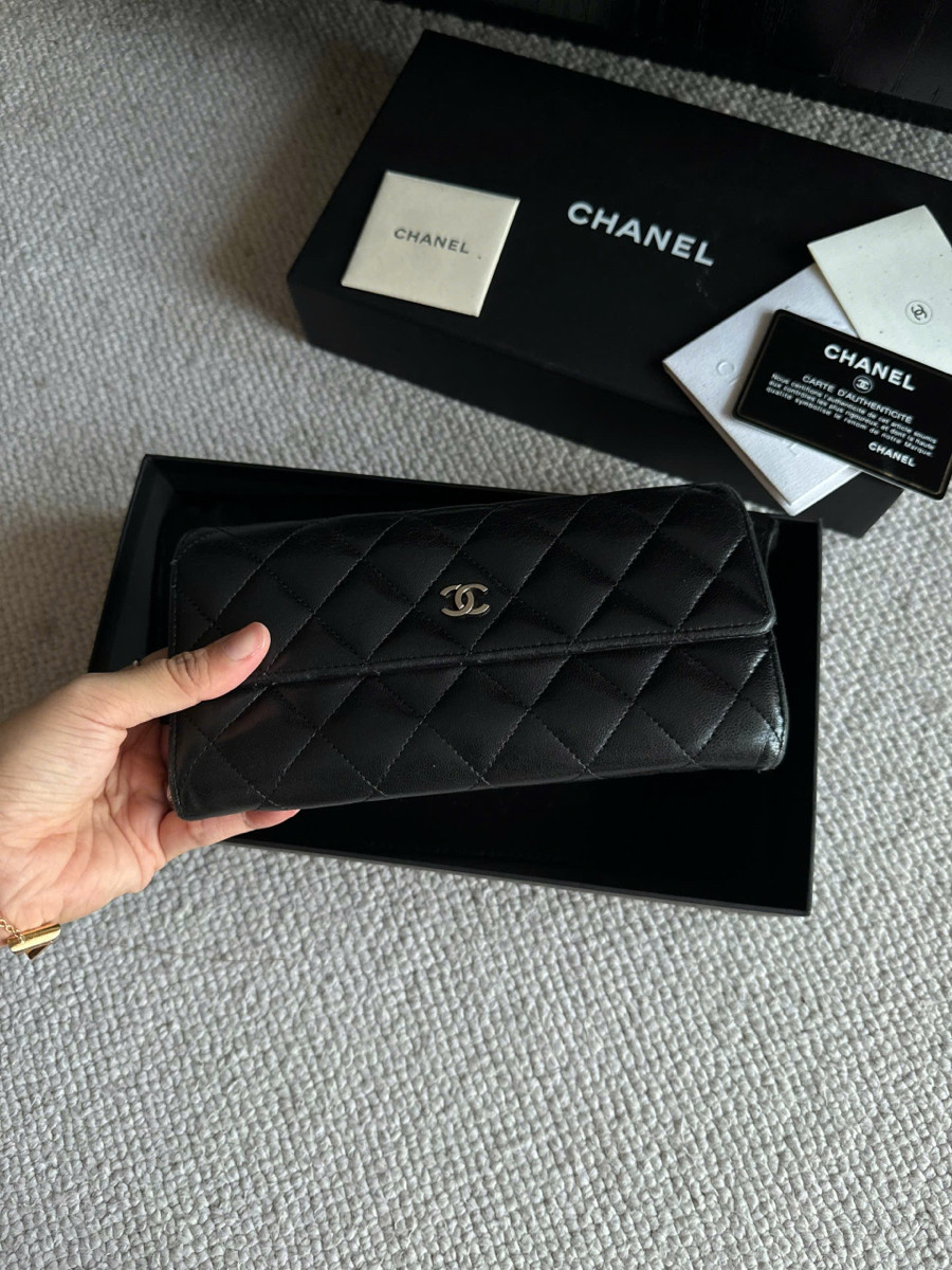 Ví dài chanel lambskin